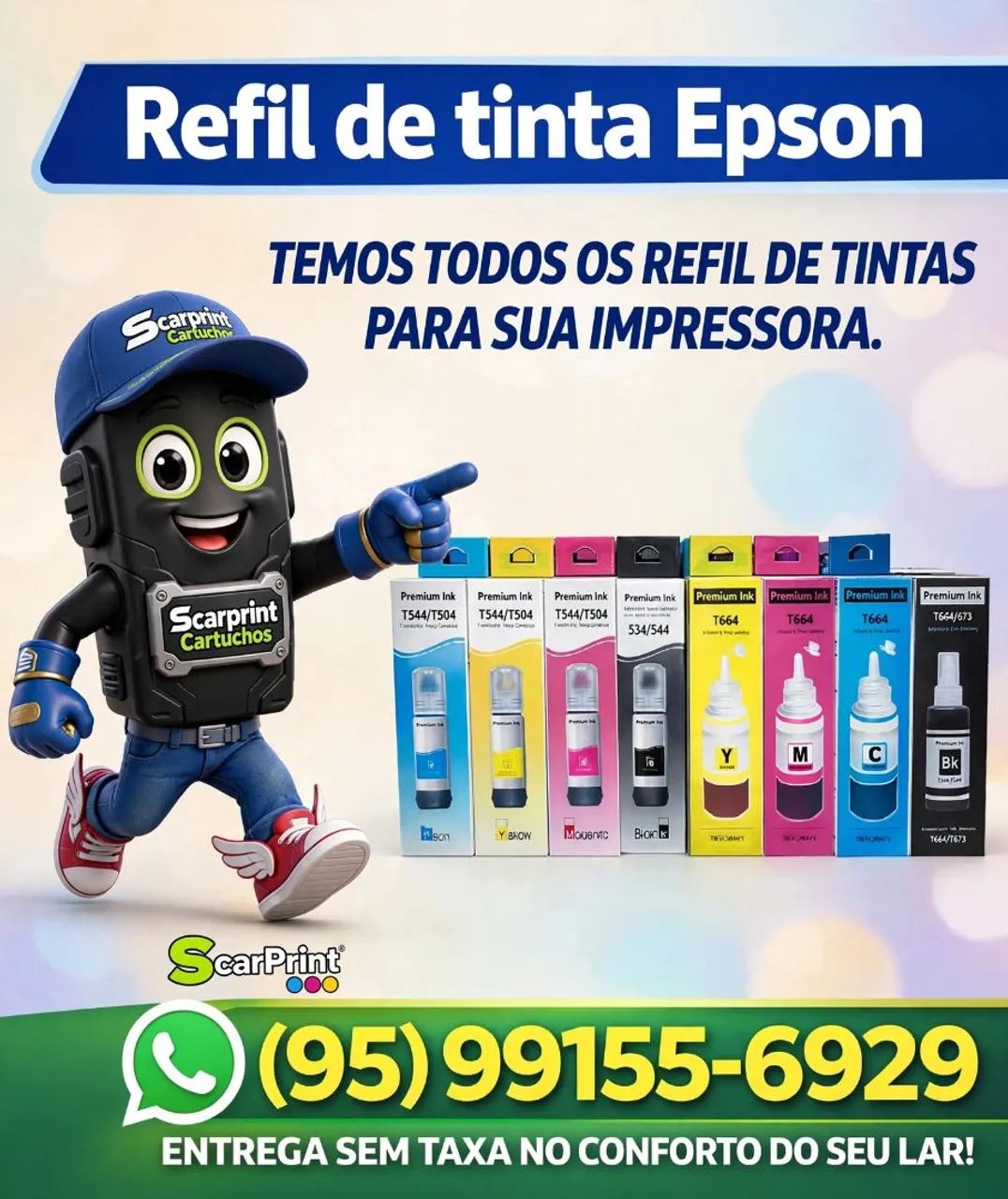 Entrega sem taxa refil de tintas de impressora temos todos os modelos 