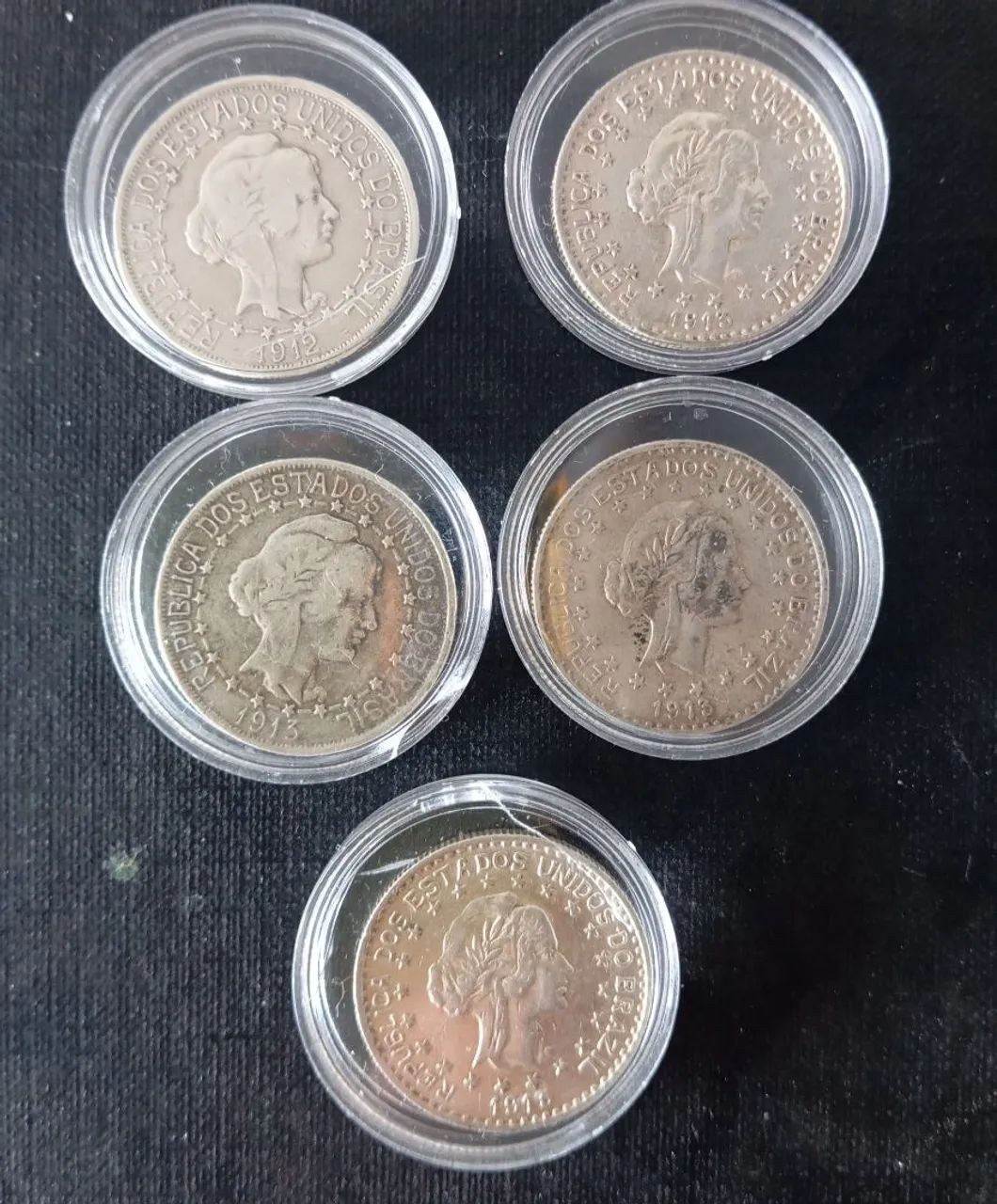 5 moedas de prata 900 originais lote 2 - Foto 2