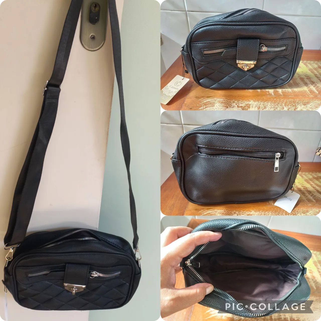 Bolsa feminina preta com alça - NOVA - Foto 5