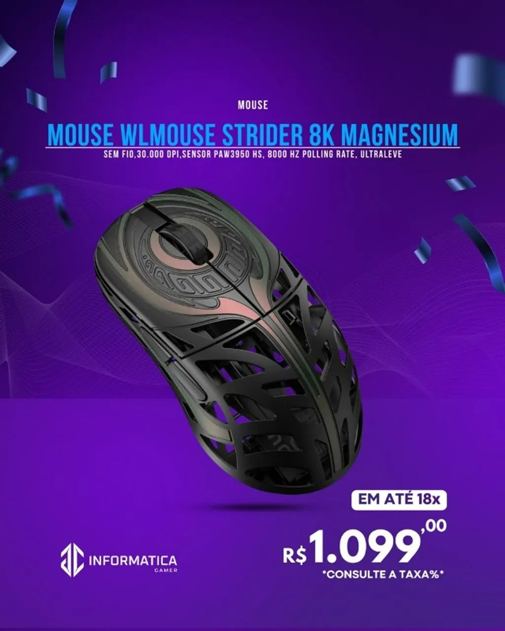 MOUSE WLMOUSE STRIDER 8K MAGNESIUM 