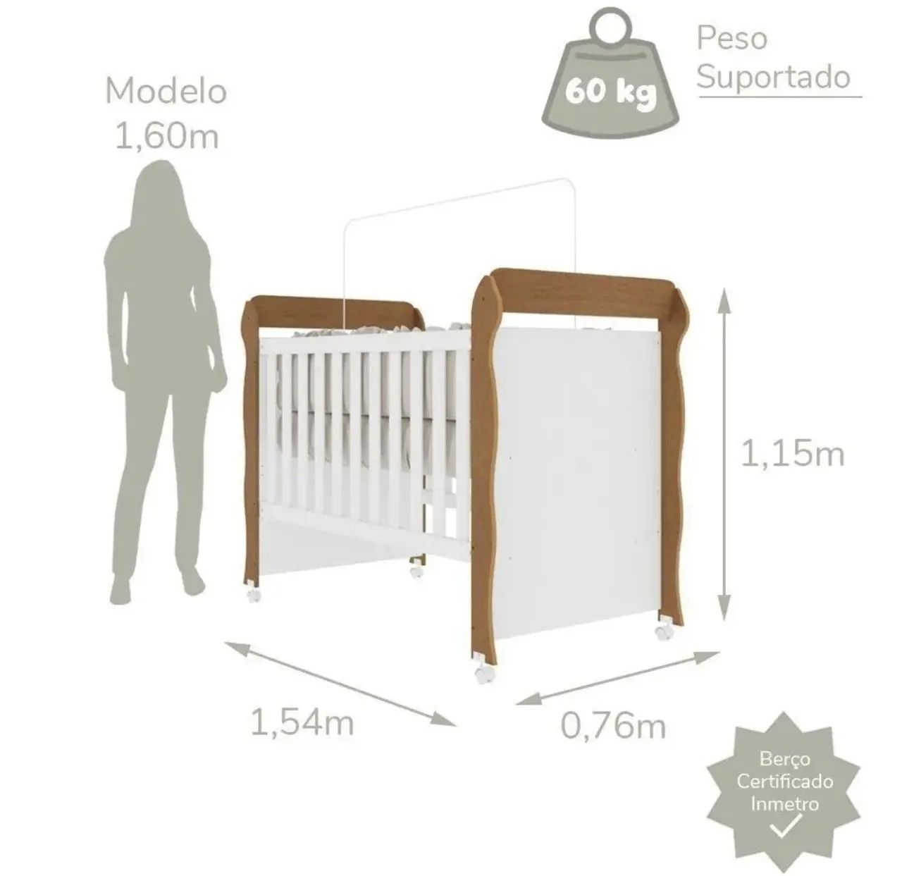 Berço Americano Mini Cama 100% MDF - Foto 2