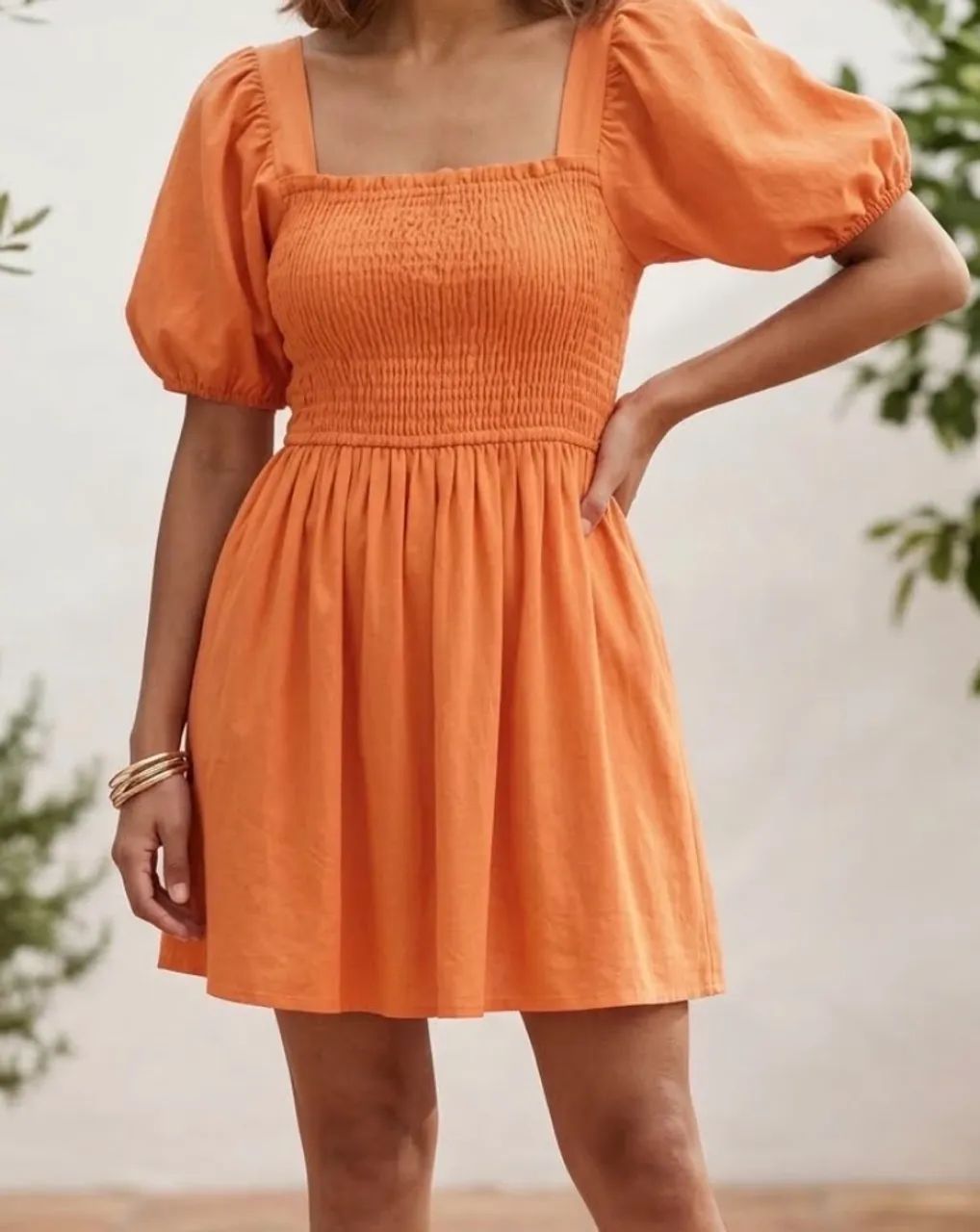 Vestido laranja lindo e delicado TAM P