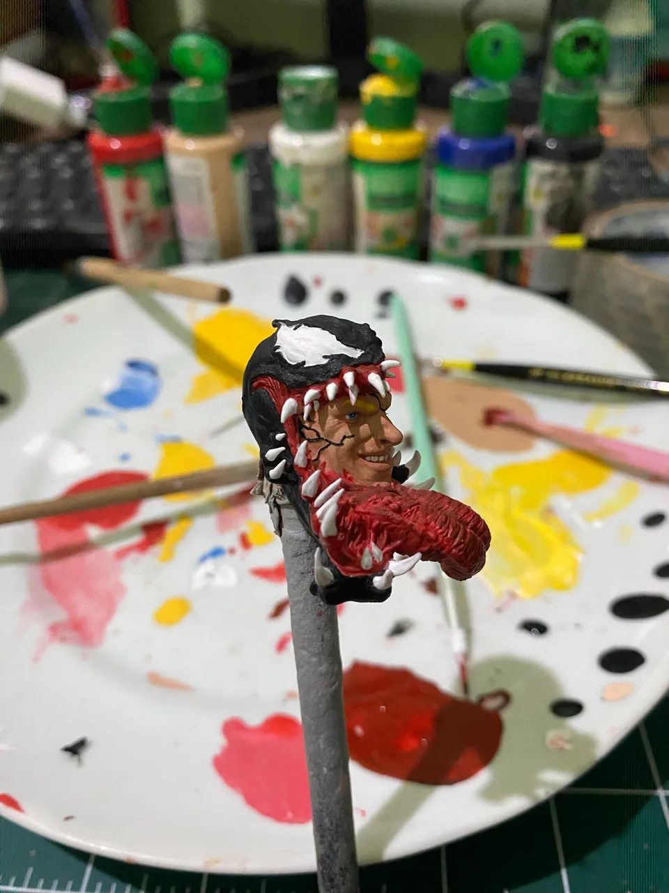 Head custom venom Marvel legends action figures 1/12 cabeça customizada  - Foto 3