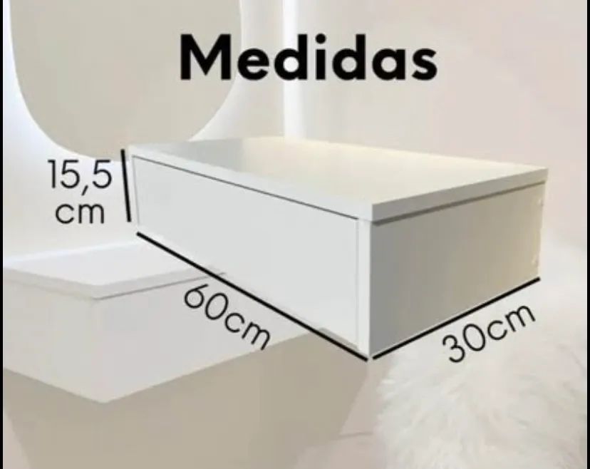 Penteadeira suspensa MDF com divisórias - 60cm