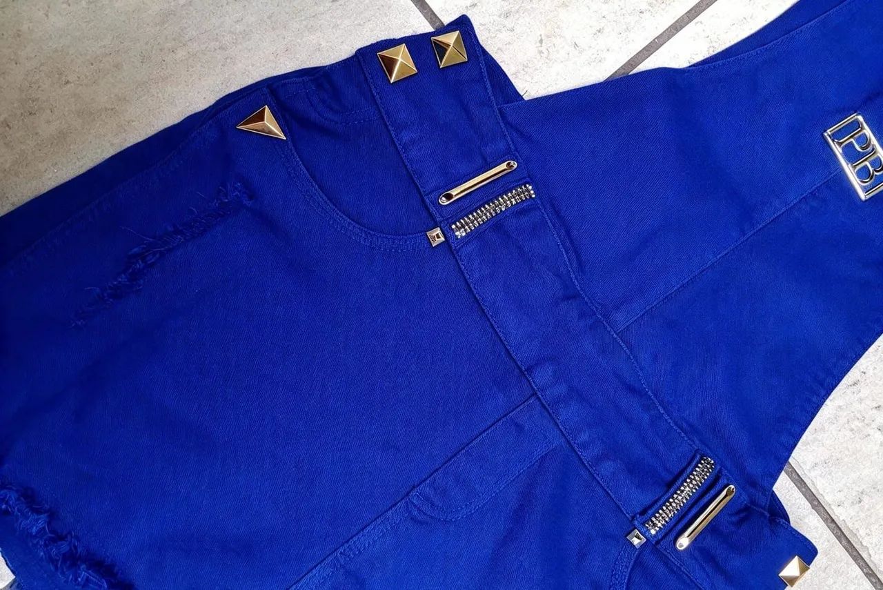 Jardineira saia azul bic , pit bull n44  - Foto 5