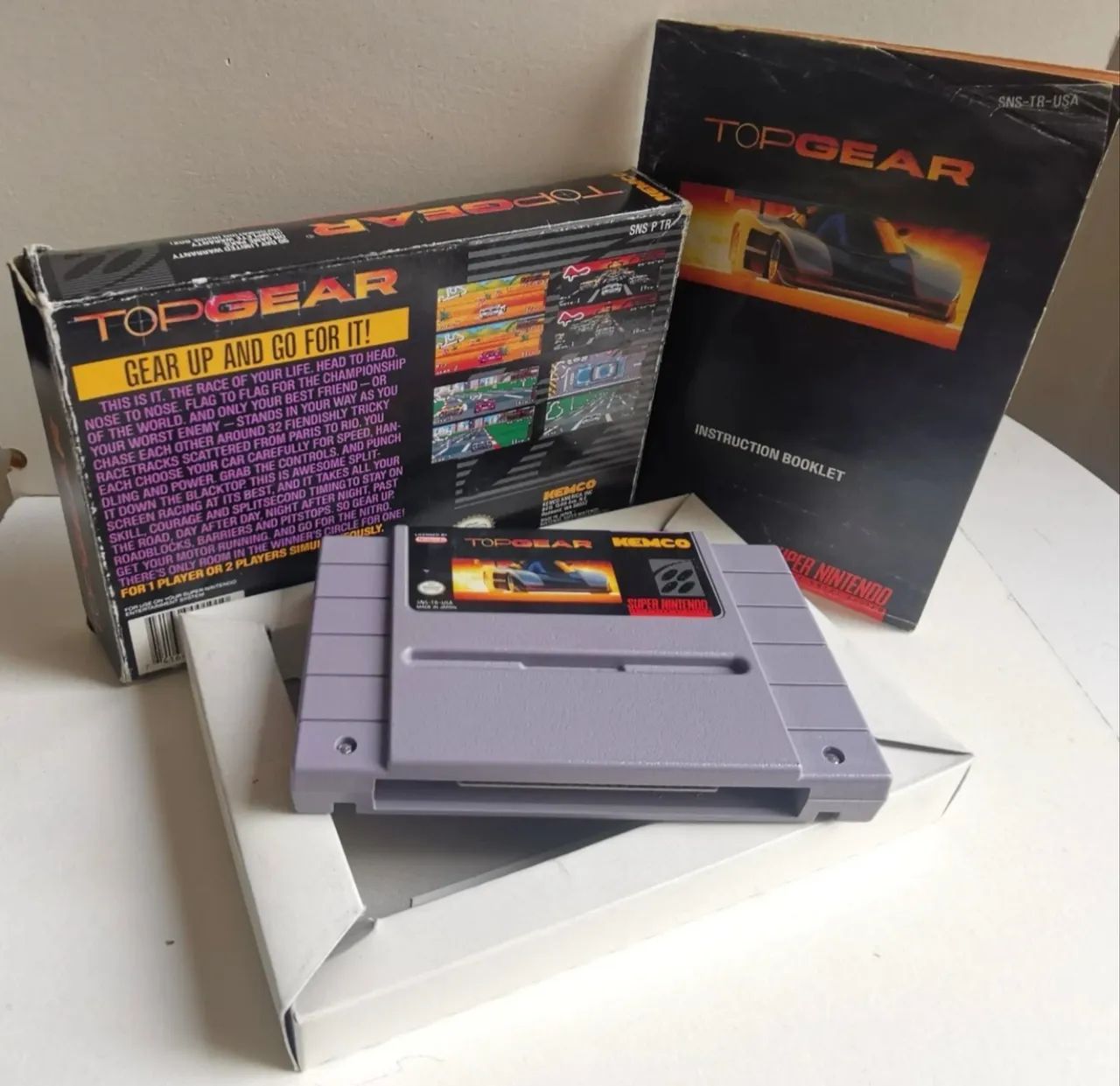 Top Gear SNES completo com caixa e manual 