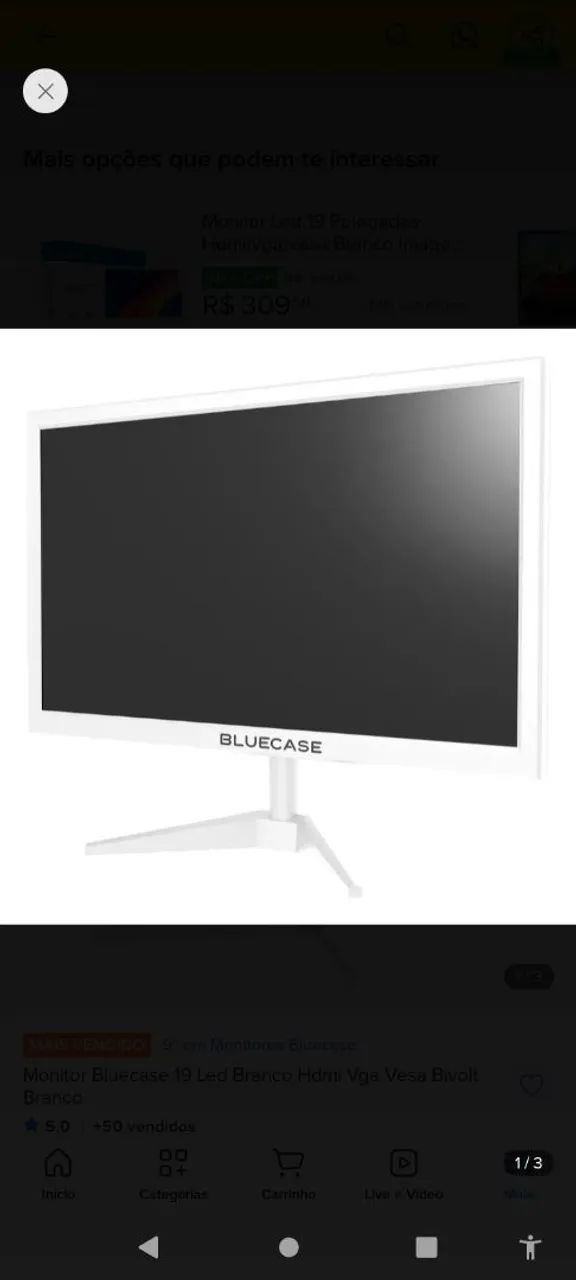 Monitor Branco para Pc Bluecase