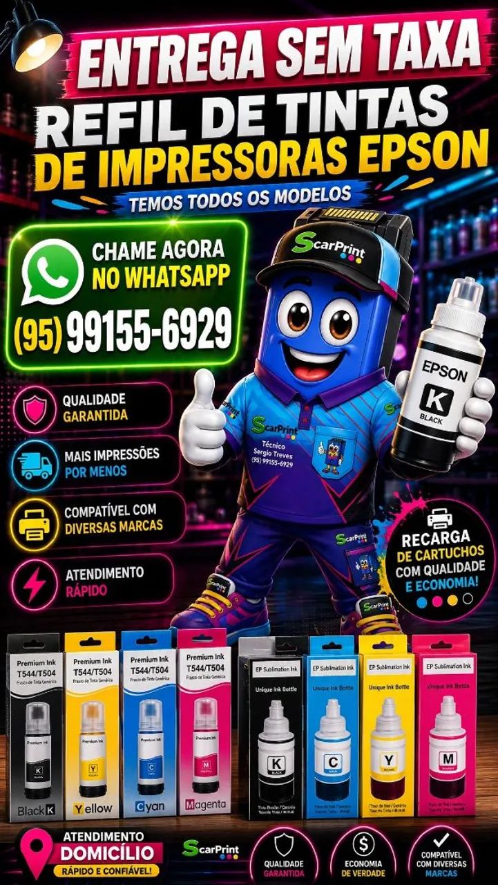 Entrega sem taxa refil de tintas de impressora temos todos os modelos 