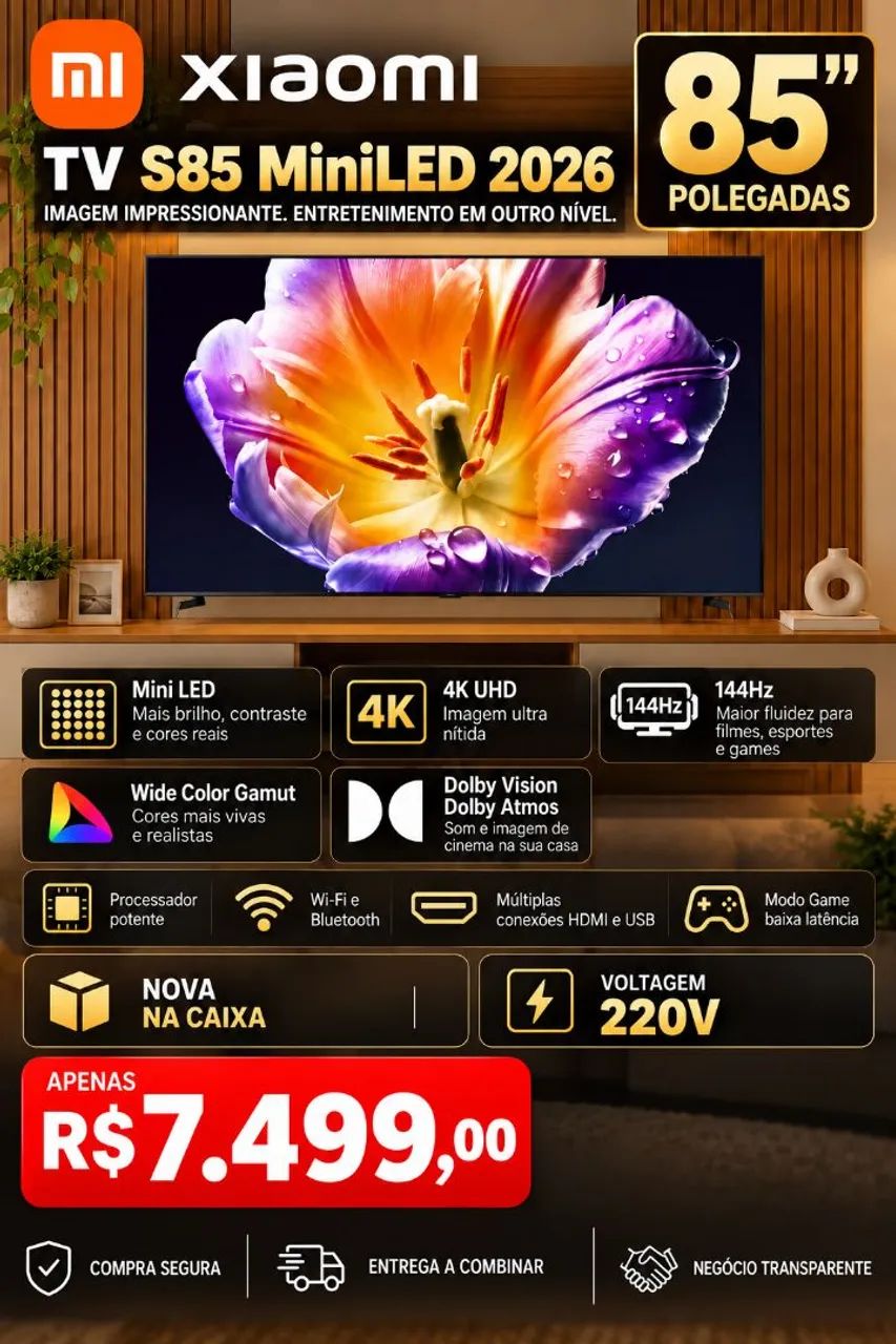 TV Xiaomi 85" S85 MiniLED 2026 ? NOVA NA CAIXA