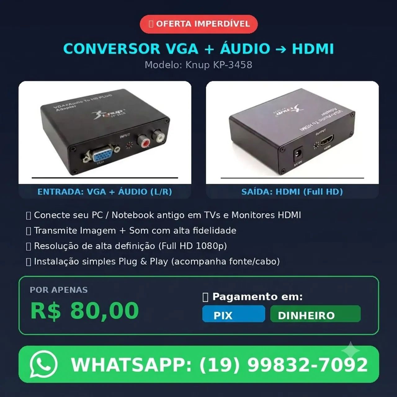 Conversor VGA hdmi
