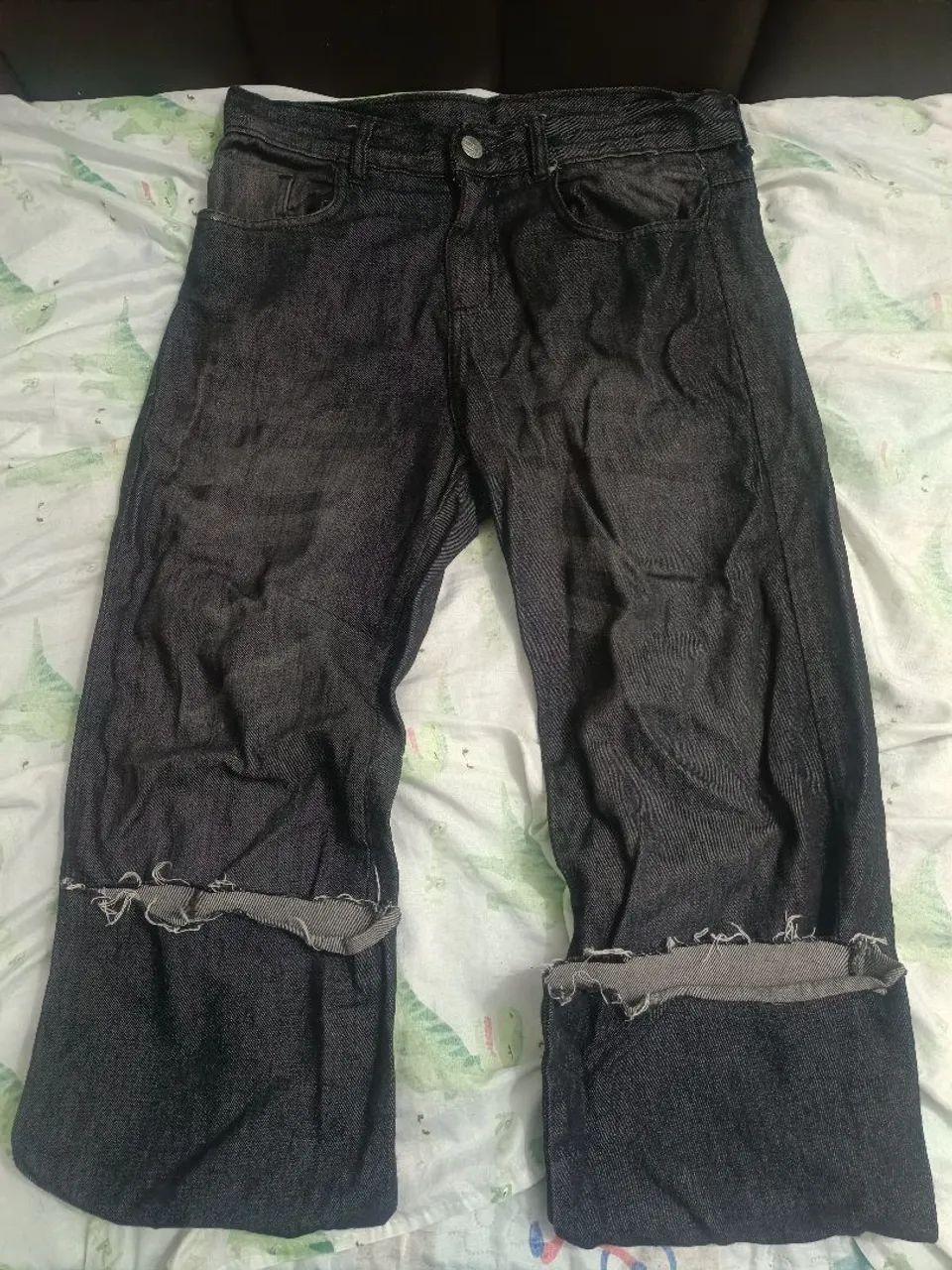Calça jeans balão baggy preto