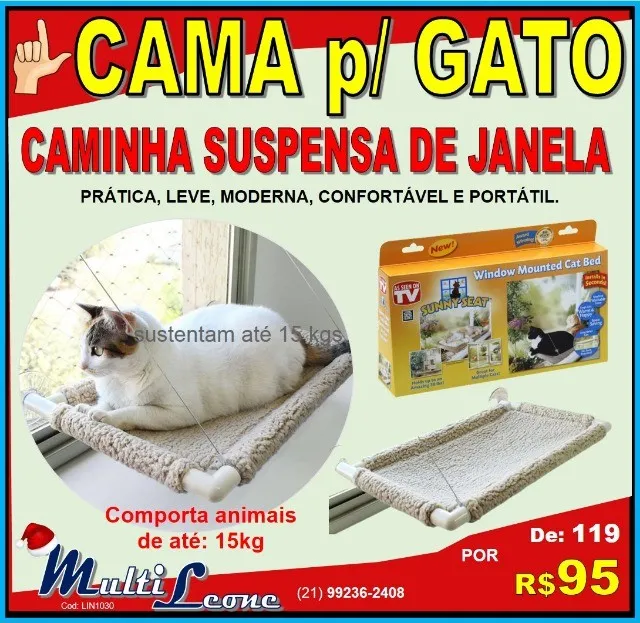 Cama Suspensa de Janela Caminha Para Gatos