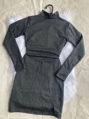 Vestido Lurex Manga Longa
