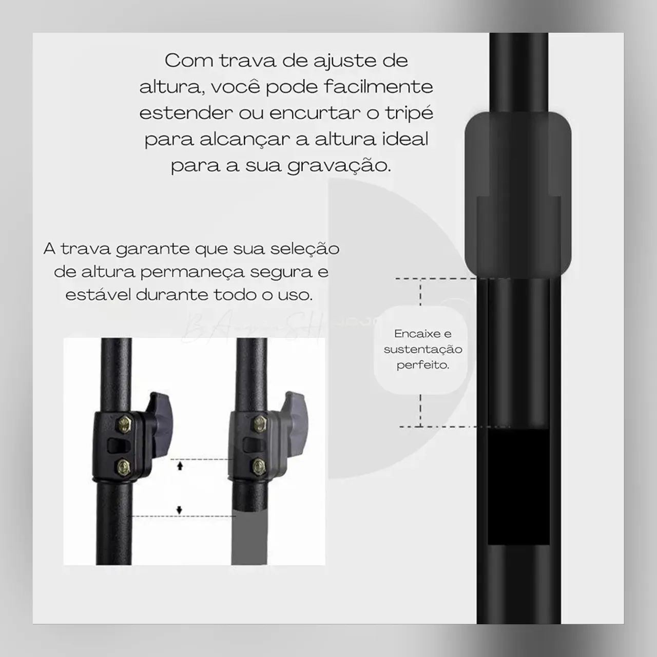 Tripé universal para celular/câmera (Honestidade e Qualidade Distribuidora JK Eletrônicos) - Foto 3