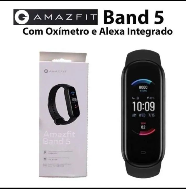 Xiaomi Amazfit Band 5/Alexa/OXIMÊTRO/BATERIA ATÉ 20 DIAS/50M  à prova d'água