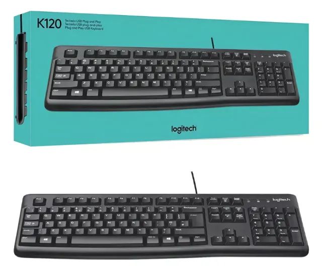 Teclado com Fio USB Logitech Preto K120