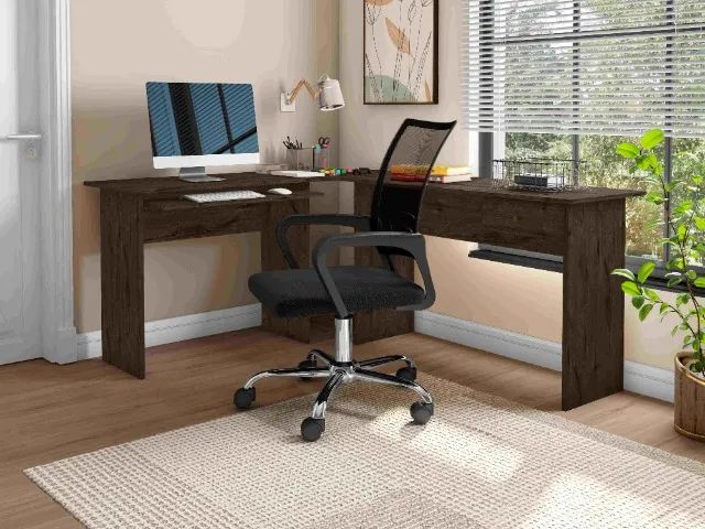 sala escritorio mesa office em L - Foto 4