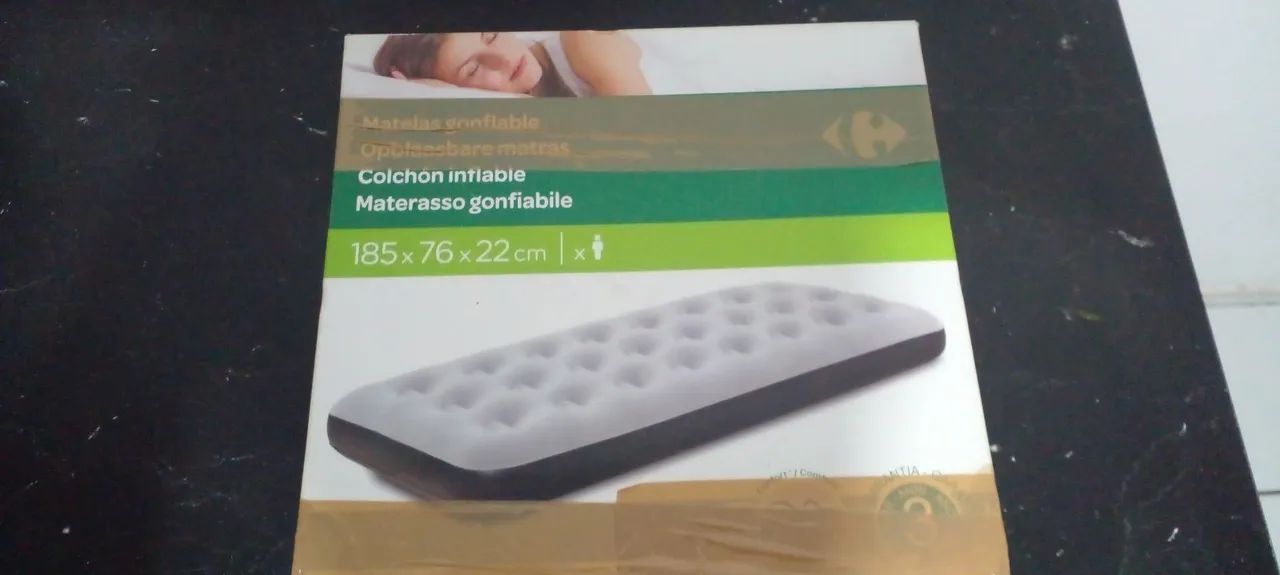 Colchão Inflável para Acampamento 185x 76x 22cm Produto Novo na Caixa 