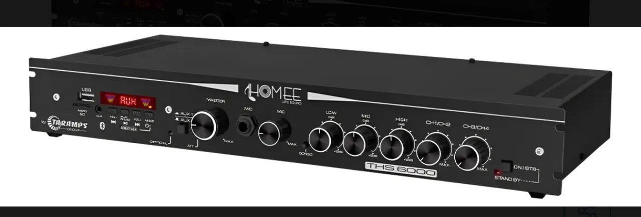 Amplificador Ths 6000 400w Rms Receiver Residencial Taramps Preto 400 W