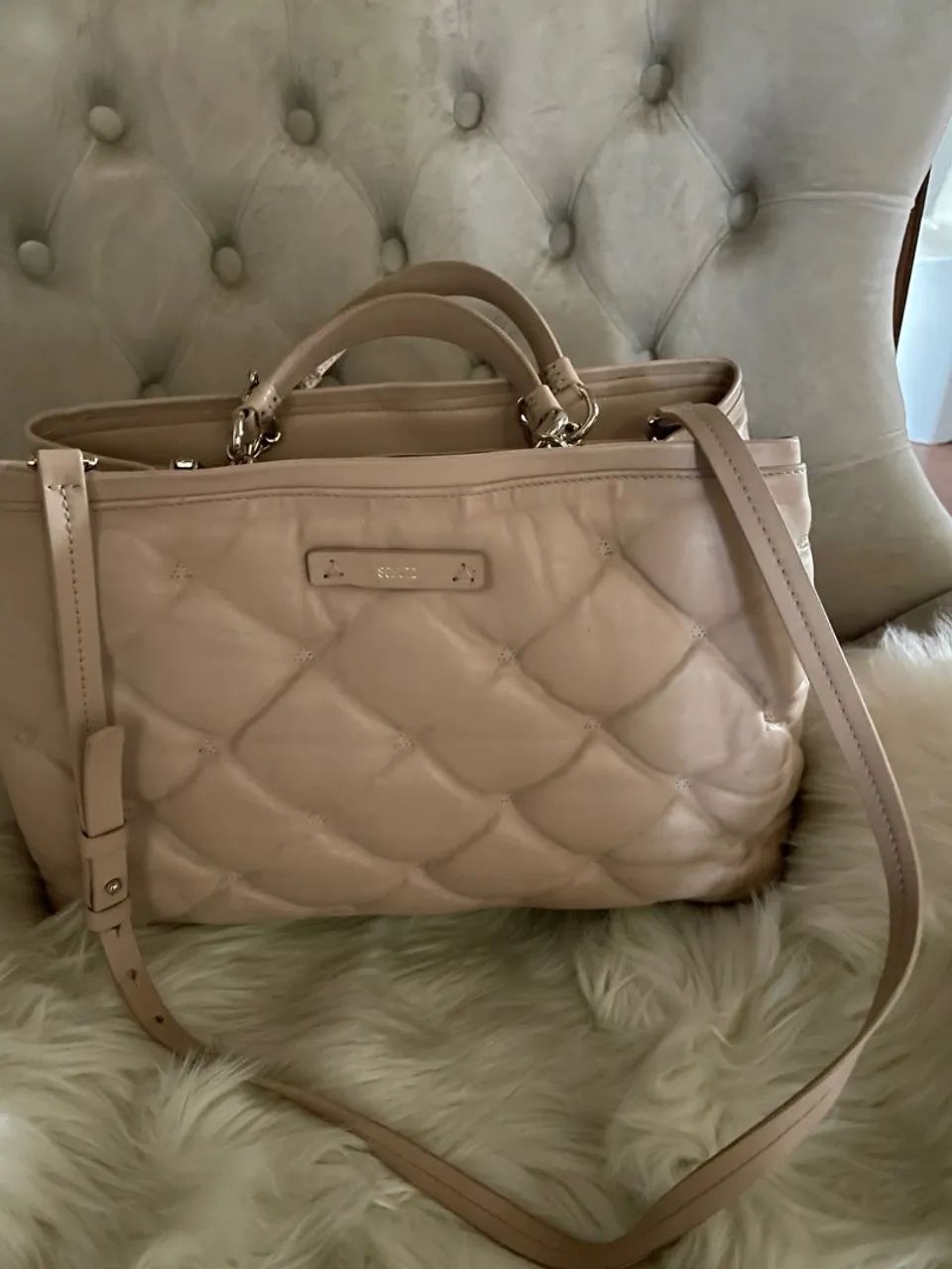 Linda Bolsa Schutz Matelassê Bege  - Foto 2