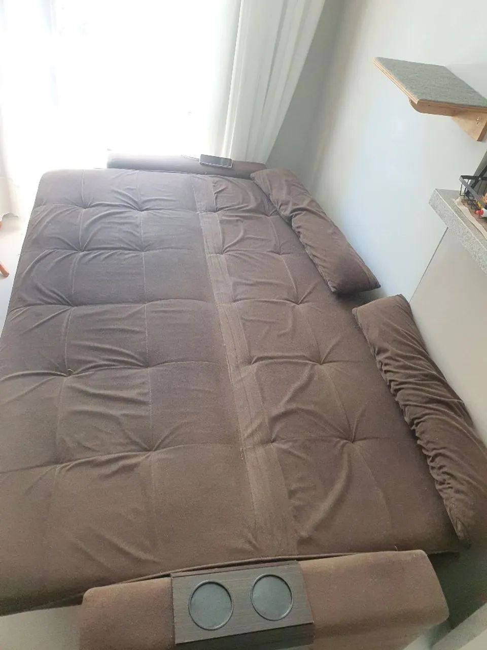 Sofá Cama 3 lugares em suede - Foto 3