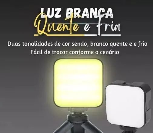 Luz LED video MLG-103 5600k branco pilha AAA - Foto 5