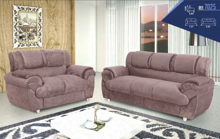 Conjunto Sofá 2 e 3 Lugares Panamra