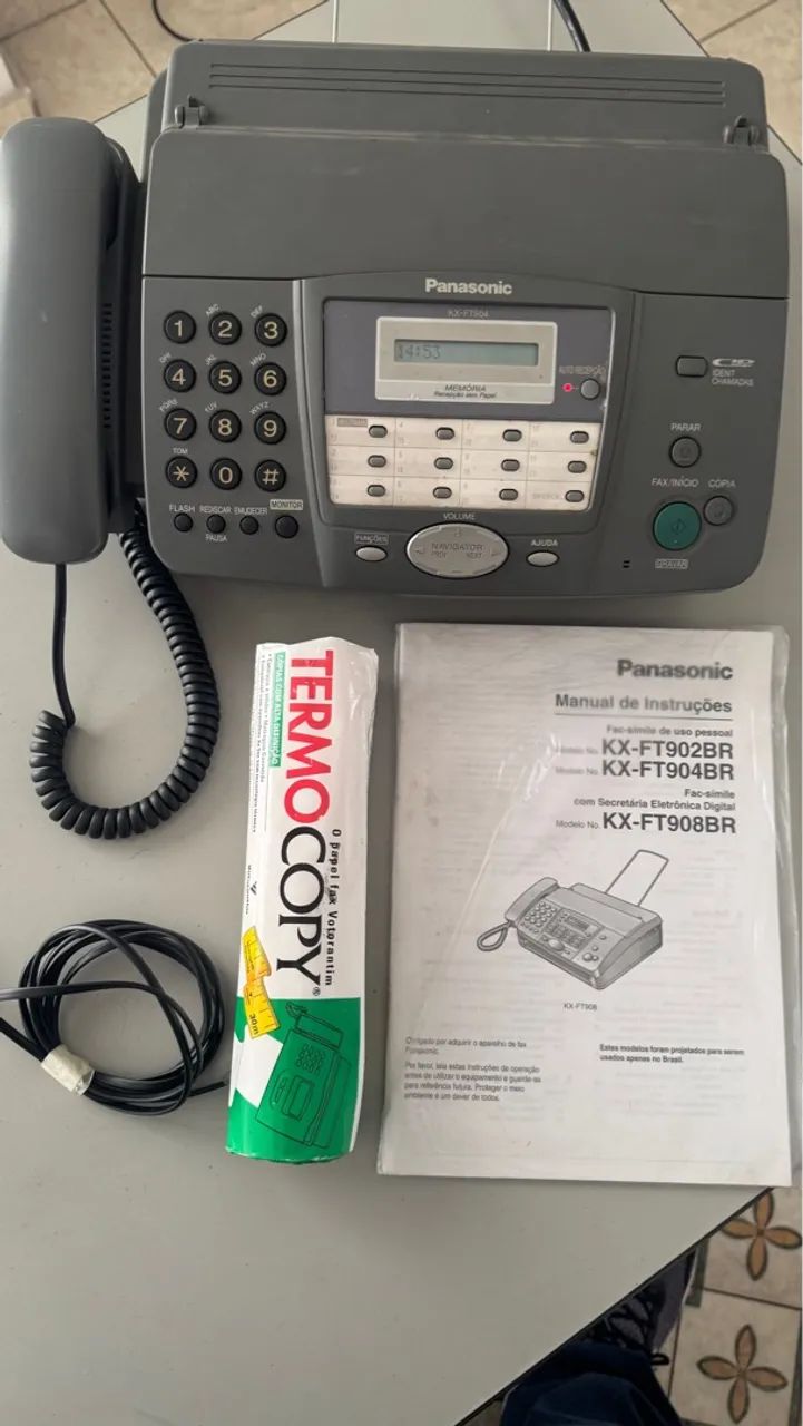 Fax Panasonic KX-FT904 com Secretária Eletrônica