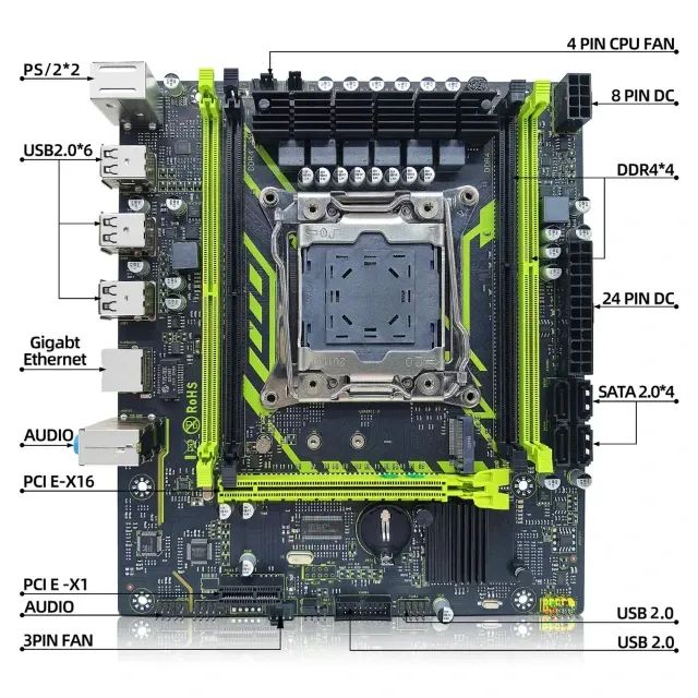 Placa mãe X99-8D4 ZSUS (NOVA C/ NF) Nunca foi usada - Foto 2