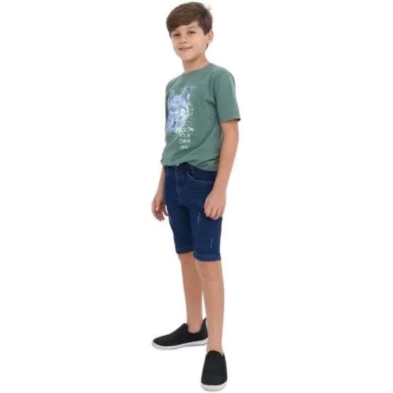 Shorts bermuda jeans infantil de 1 a 14 anos - Foto 3