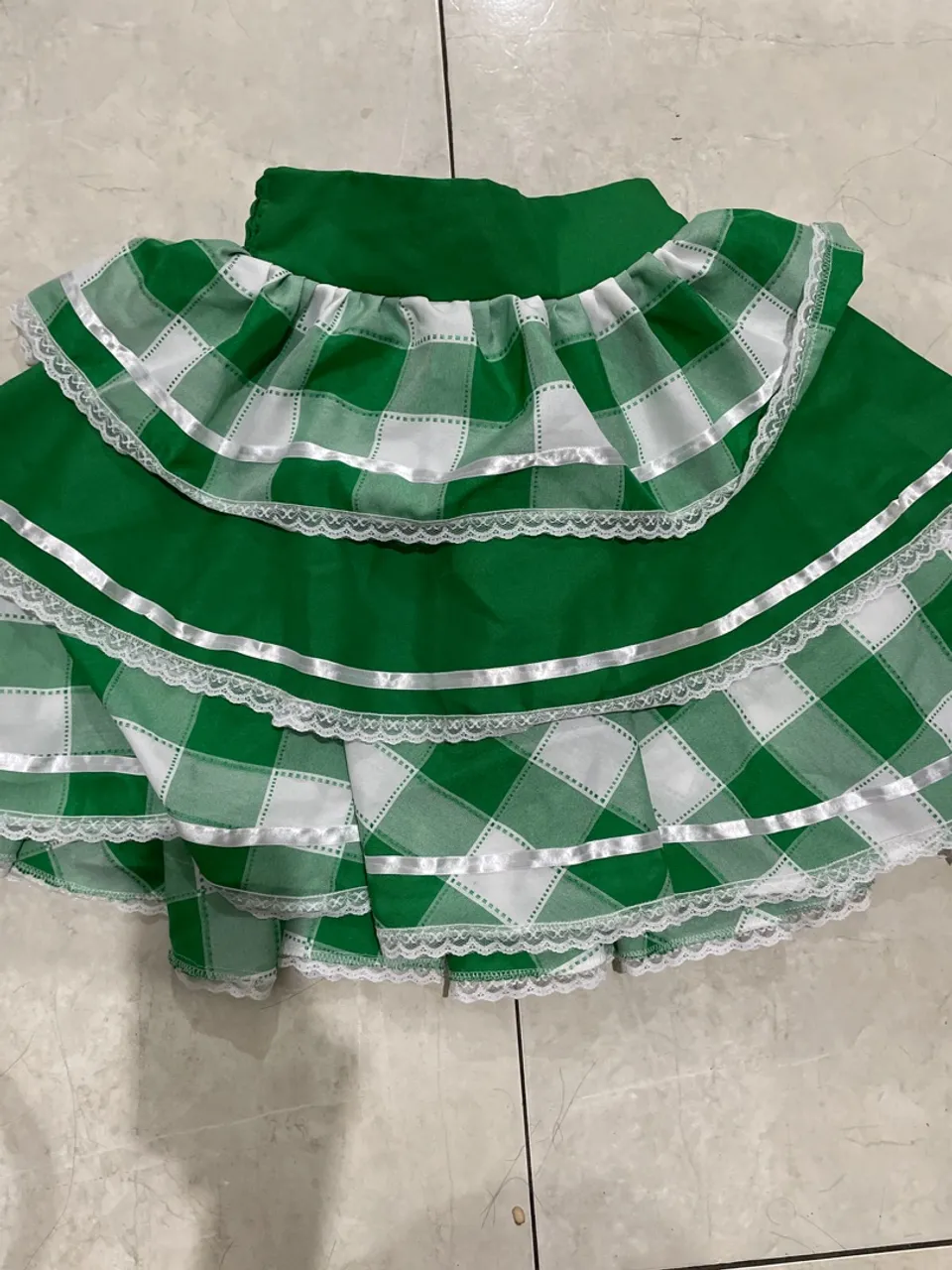 Saia Xadrez Junina Verde