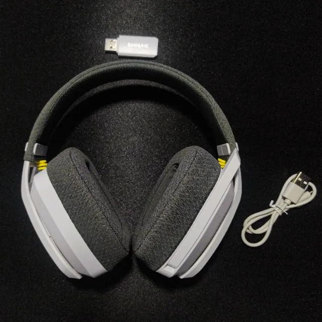 Headset Gamer Sem Fio Binune BW06 Branco e Preto NOVO - Foto 3