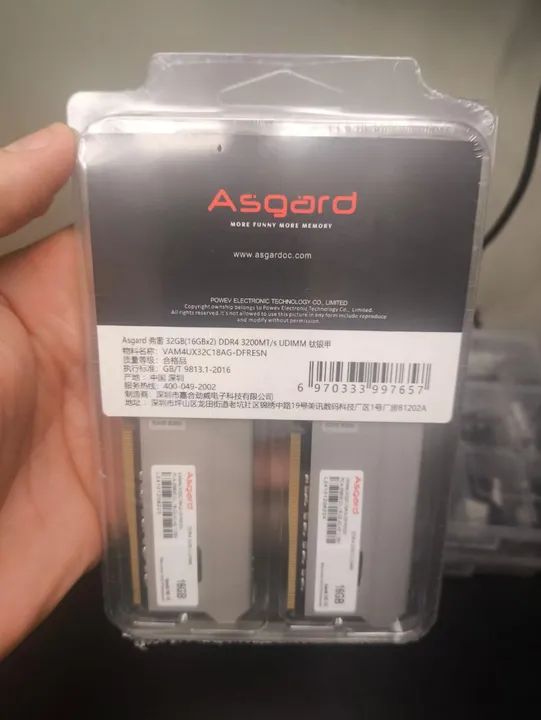 Kit Memória RAM Asgard 32GB (16GBx2) DDR4 3200MHz