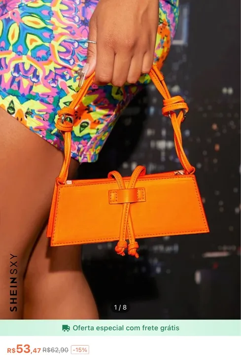Bolsa feminina laranja pequena