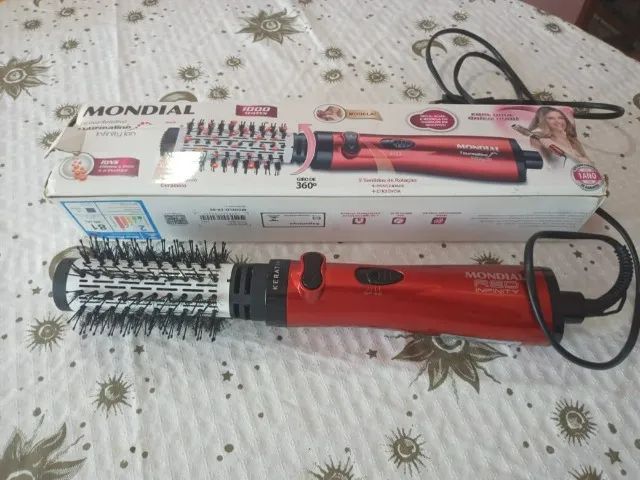 SECADO DE CABELO MONDIAL - ESCOVA ROTATIVA TOURMALINE / 1000 WATTS / GIRO 360  / 2 SENTIDO