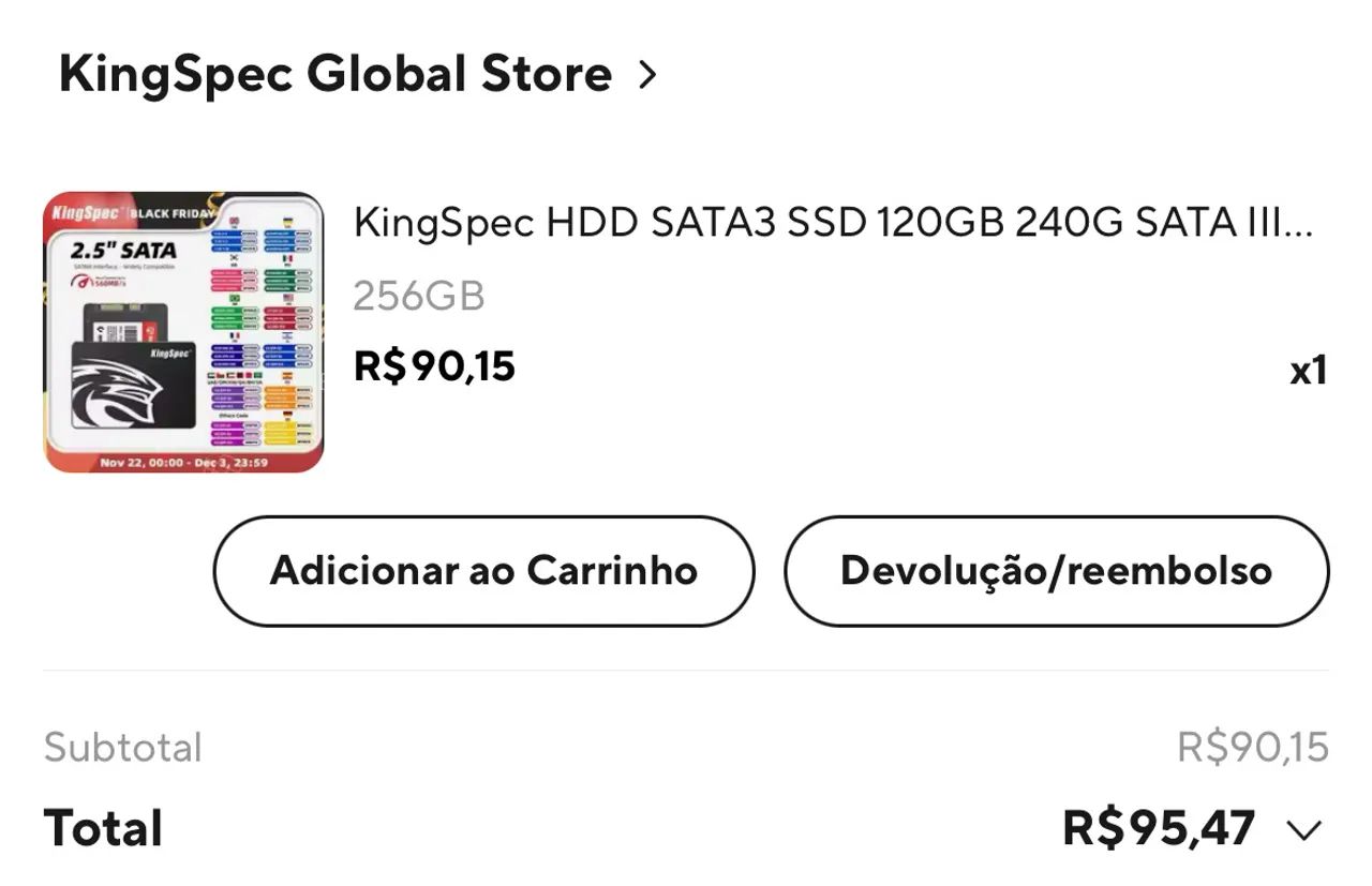 SSD KingSpec 2.5 SATA 256 Gb - Foto 3