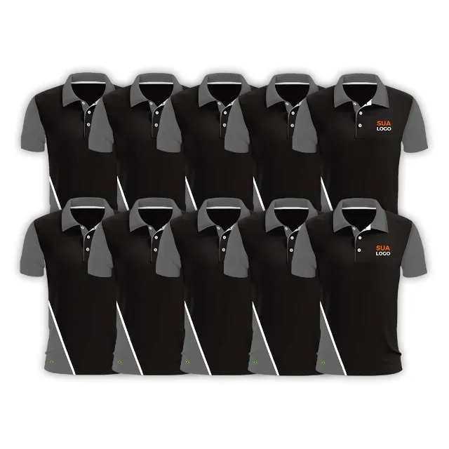 10 Camisas Polo Bordada Personalizada Com Sua Logo no Peito Ideal Pra Uniforme Farda