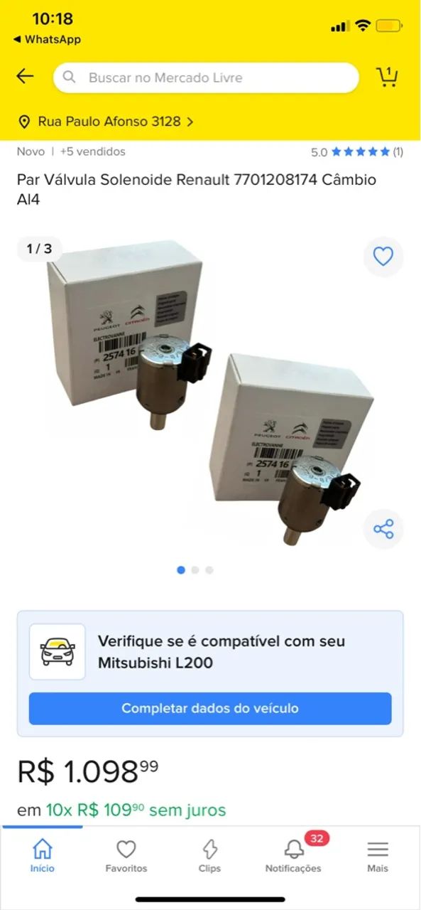 Eletrovalvula câmbio al4
