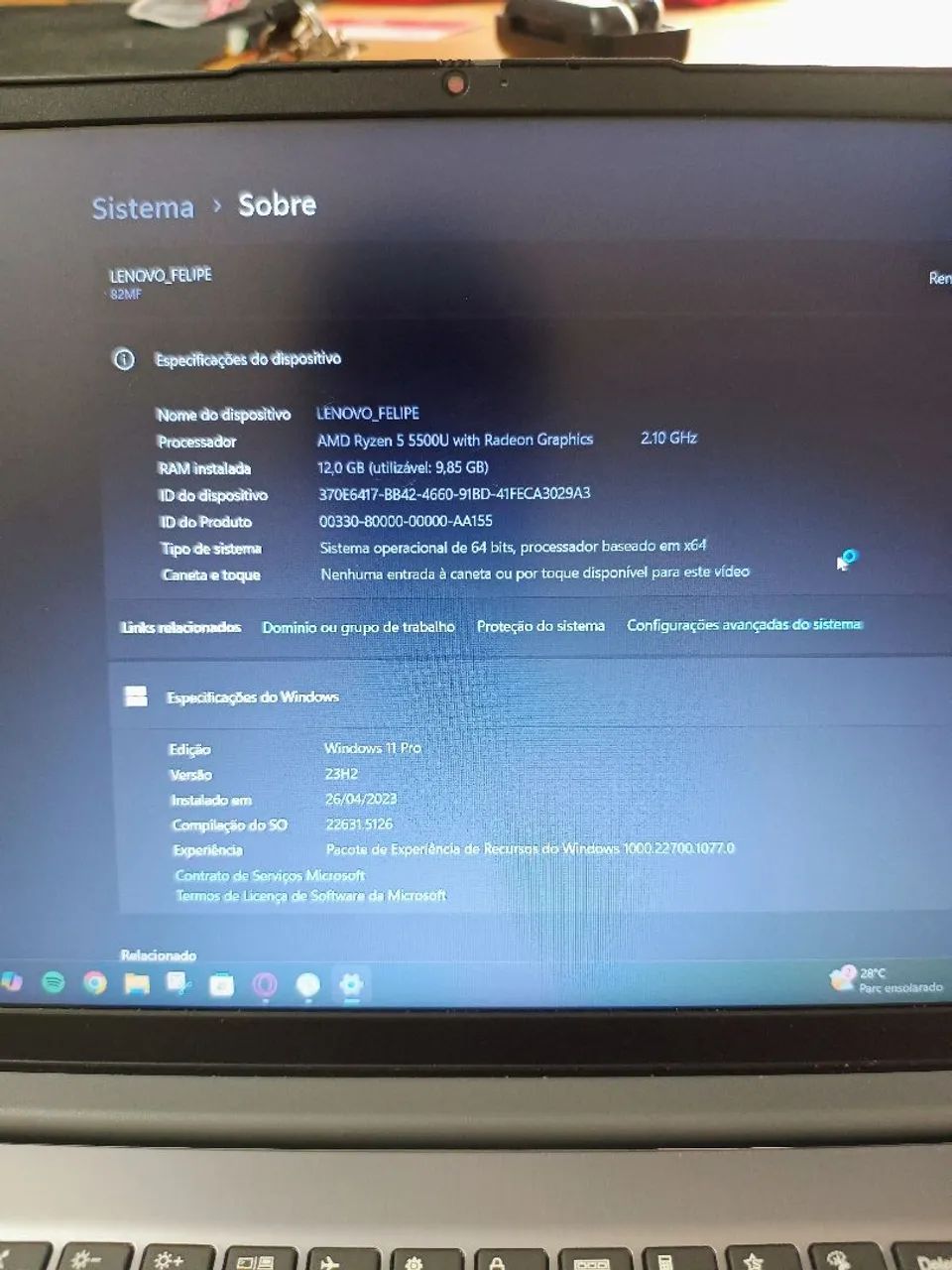 LENOVO IDEALPAD RYZEN 5500U 12 DE RAM COM SSD M.2 - Foto 2