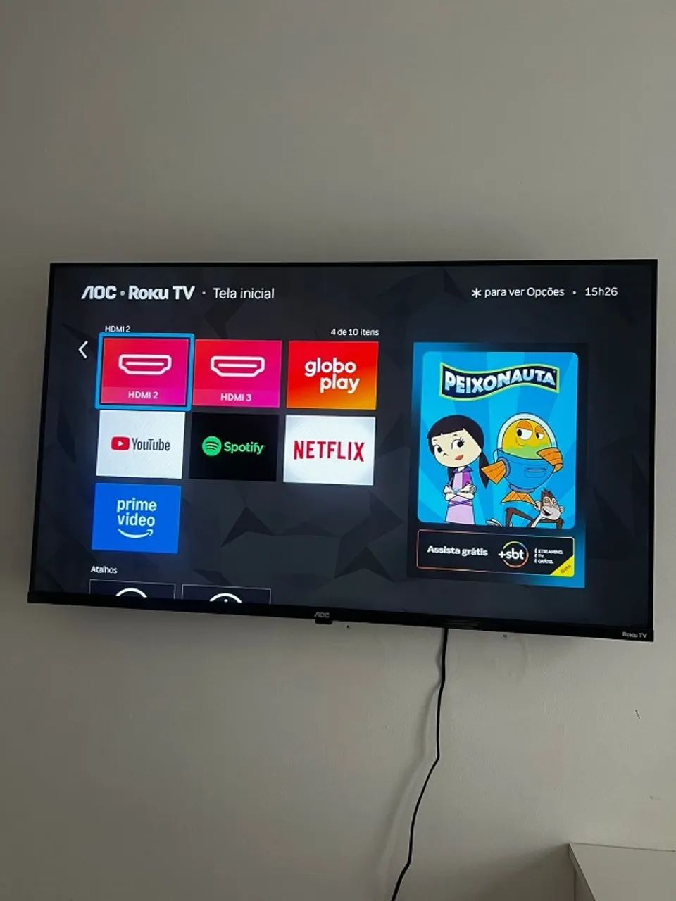 Smart TV 43" HD AOC Roku 43S5045/78G TV HDMI 1 USB Wifi Conversor Digital - Foto 3