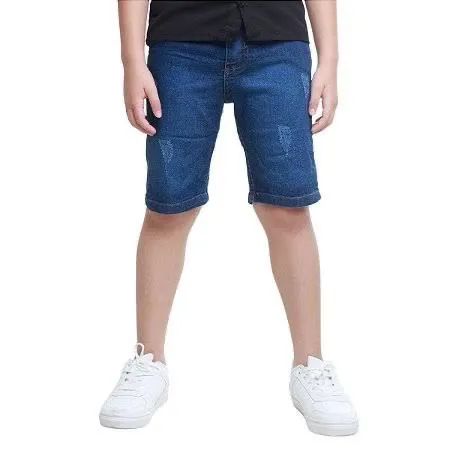 Shorts bermuda jeans infantil de 1 a 14 anos
