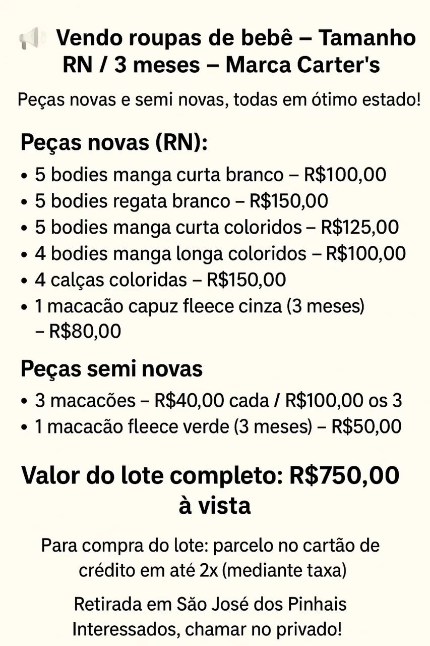 Tamanho Roupa Bebe Carters Roupas De Bebe Carters