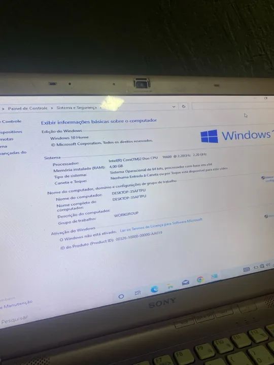 Notebook Sony Vaio Intel Core 2 Duo