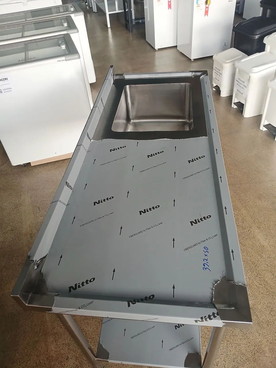Mesa Inox com Cuba Pia 150x60 Com Paneleiro - Foto 3