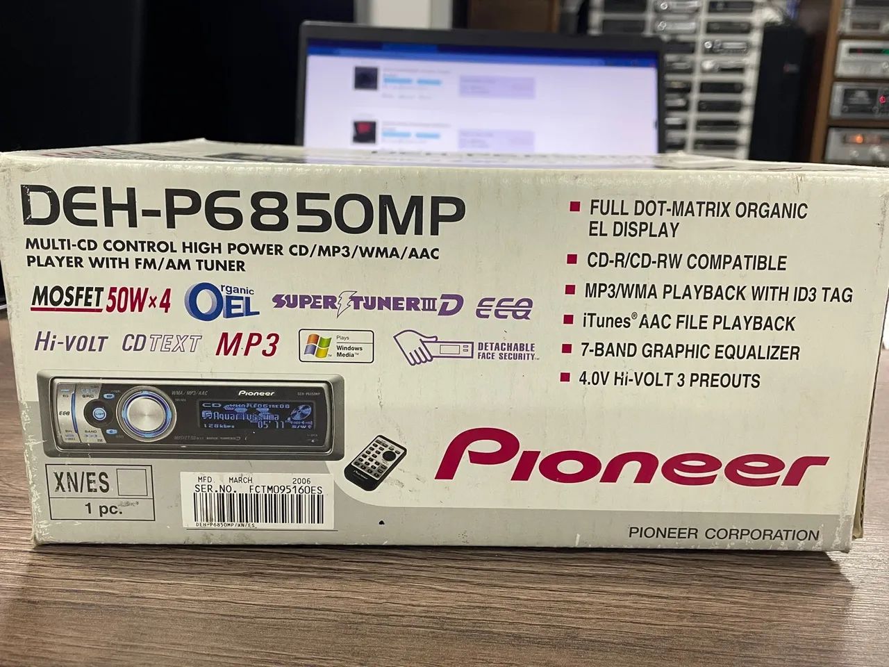 Cd rádio pioneer deh-6850mp novo zero na caixa vários gráficos