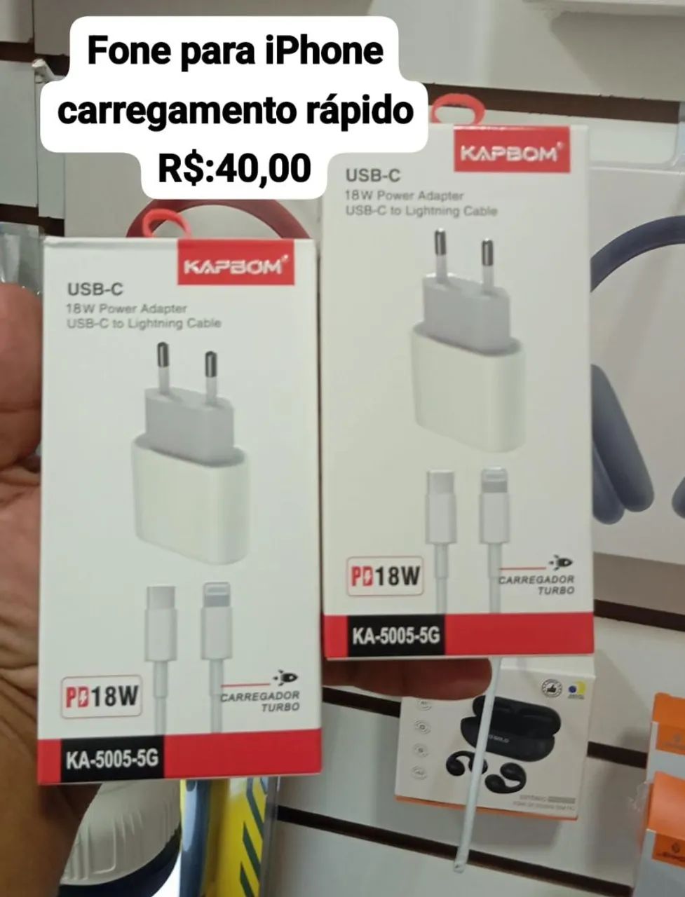 Carregador Turbo 18W para iPhone - USB-C para Lightning