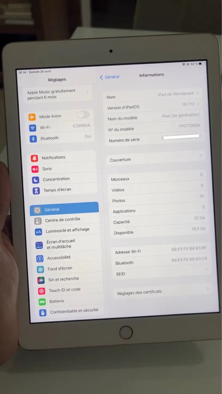 iPad 5 Wi-Fi 32GB Dourado. - Foto 3