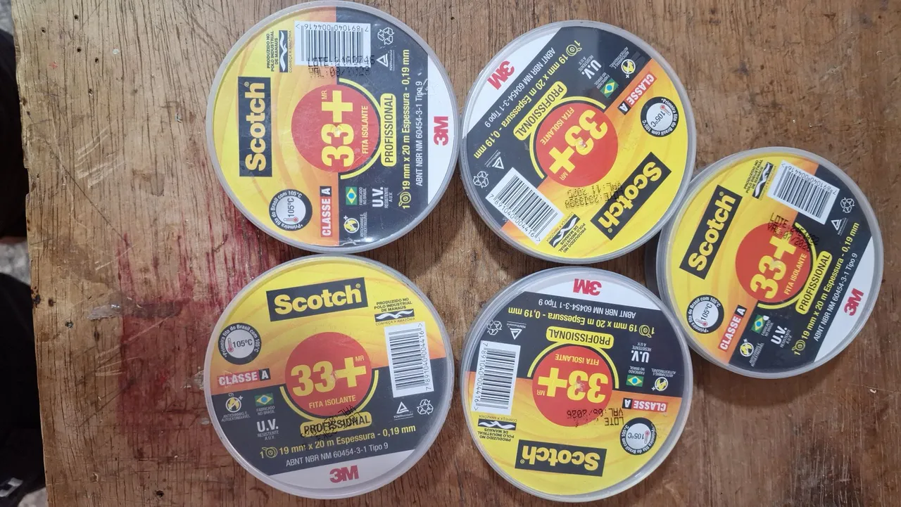 Fita Isolante Scotch 33+ - 19mm x 20m - 0,19mm - Classe A - UV