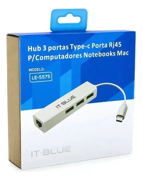 Adaptador Tipo-C 3.1 / Hub 3 Portas Usb + Rj45 Gigabit It-blue Le-5575 - Foto 2