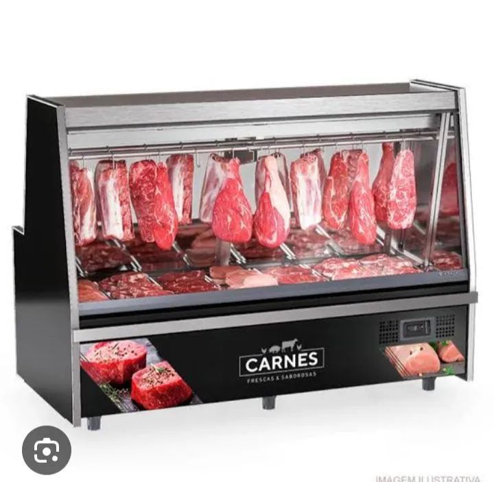 NZ. Balcão de açougue 2 metros com depósito refrigerado Gelopar 